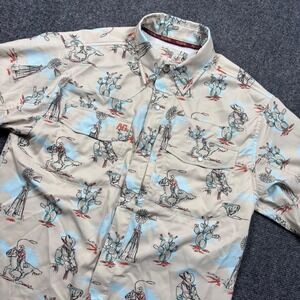 AG Gear Stockyard Sonora Shirt Mens S Tan Pearl Snap Western UPF 30